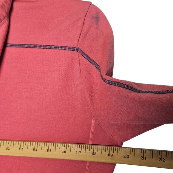 Icebreaker Merino Womens Pinkish Red Zip-Up Hoodie M Merino Wool Gorpcore PNW - Picture 8 of 9